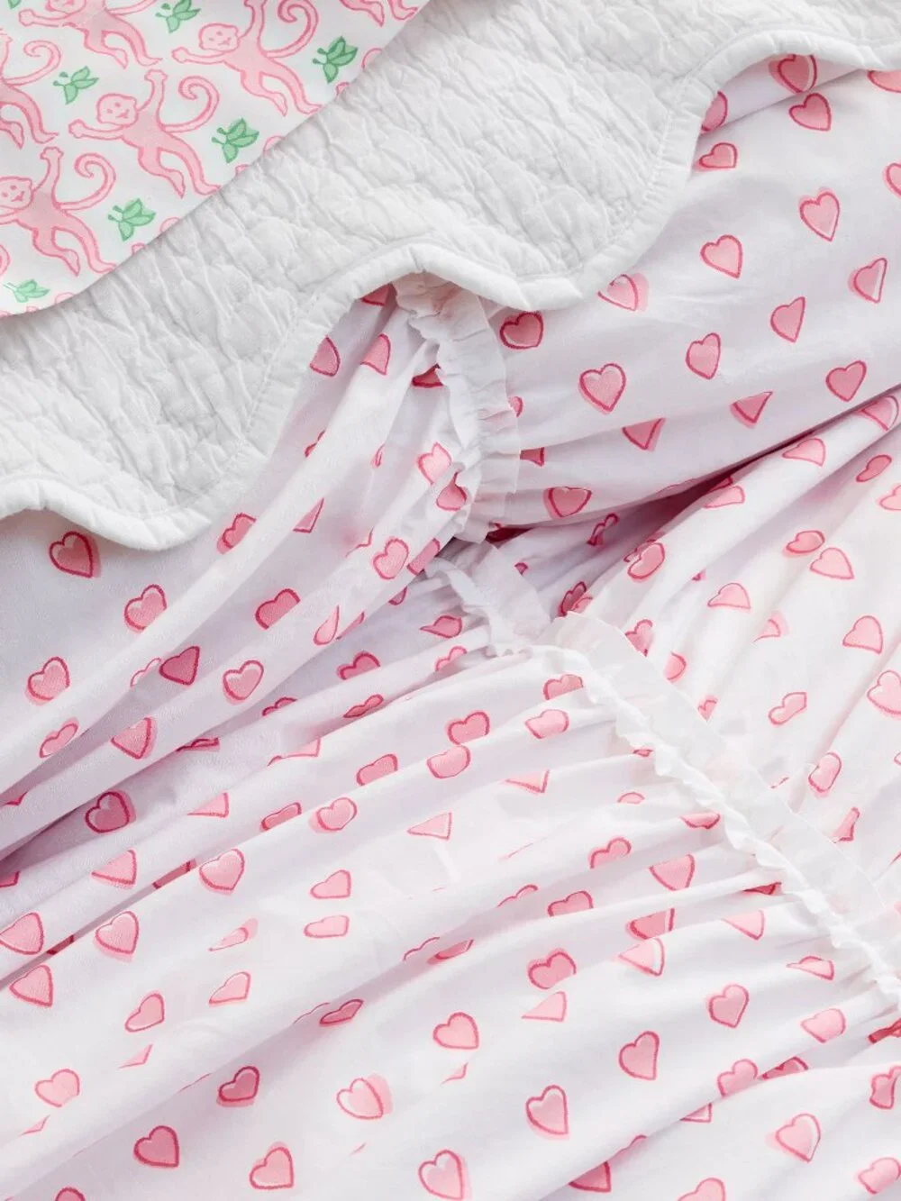 Hearts Ruched Duvet Cover, Twin